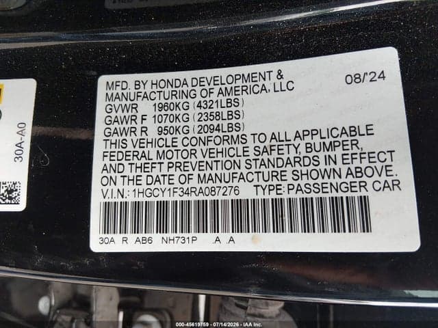 2024 HONDA ACCORD EX 9