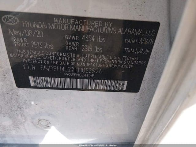 2020 HYUNDAI SONATA LIMITED 9