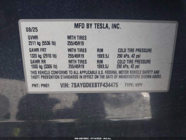 2026 TESLA MODEL Y ALL-WHEEL DRIVE/LONG RANGE LAUNCH SERIES/PREMIUM ALL-WHEEL DRIVE 9