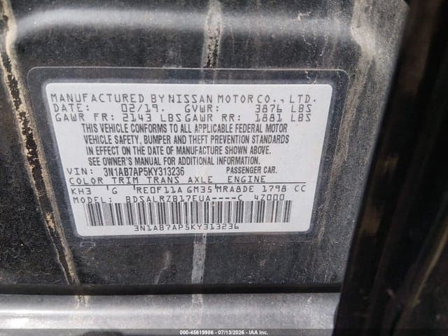 2019 NISSAN SENTRA SR 10