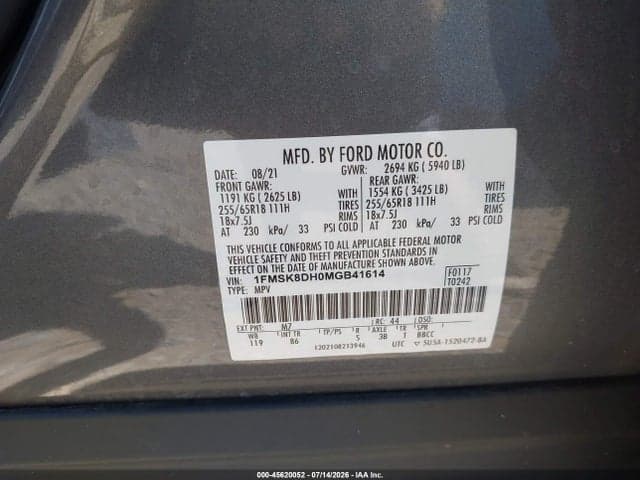 2021 FORD EXPLORER XLT 9