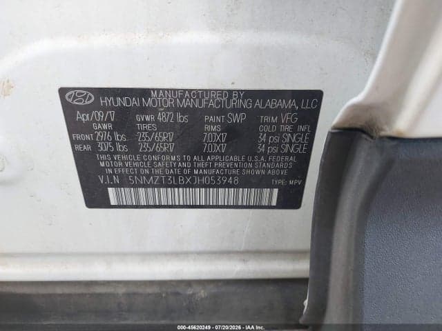 2018 HYUNDAI SANTA FE SPORT 2.4L 9