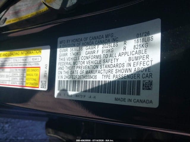 2026 HONDA CIVIC LX 9