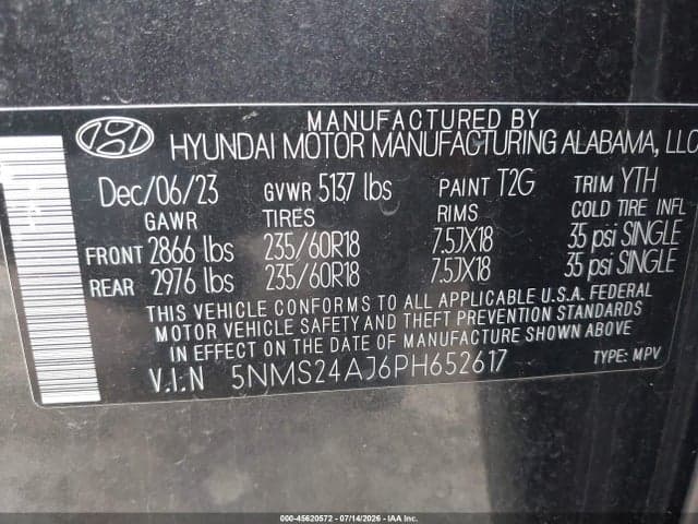 2023 HYUNDAI SANTA FE SEL 9