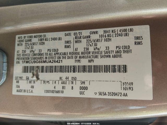 2021 FORD ESCAPE SE 9