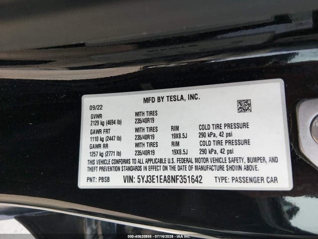 2022 TESLA MODEL 3 REAR-WHEEL DRIVE 9