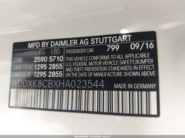 2017 MERCEDES-BENZ S 550 9