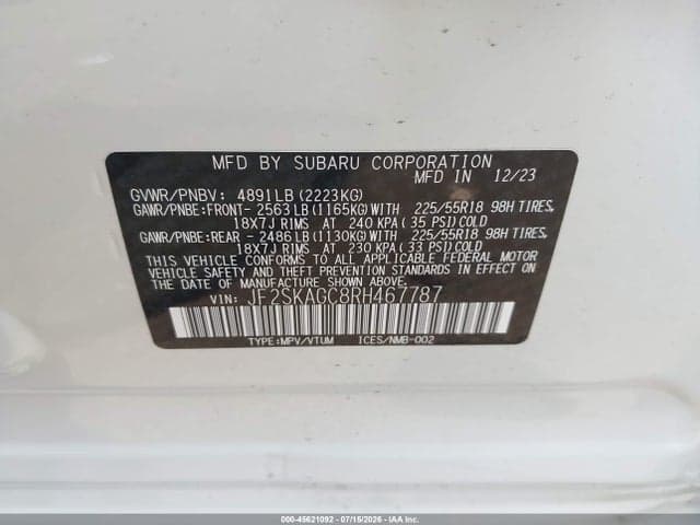 2024 SUBARU FORESTER SPORT 9