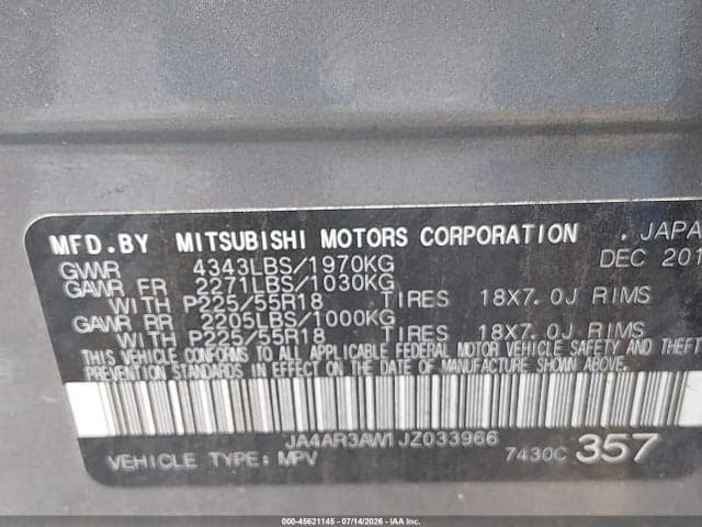 2018 MITSUBISHI OUTLANDER SPORT 2.4 SE 9