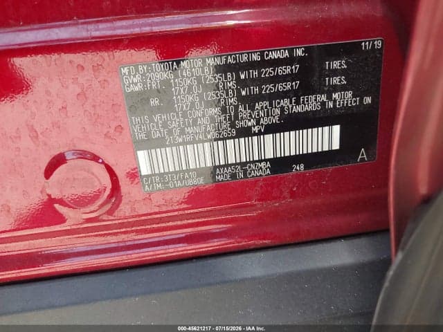 2020 TOYOTA RAV4 XLE 9