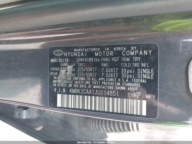 2018 HYUNDAI KONA SEL 9