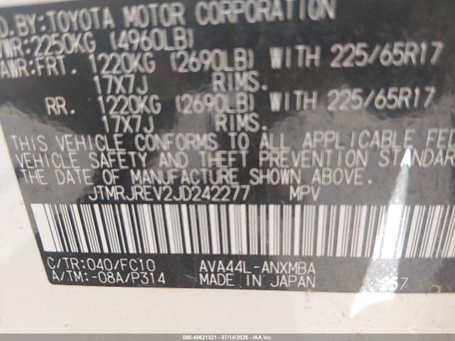 2018 TOYOTA RAV4 HYBRID XLE 9