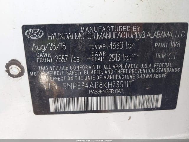 2019 HYUNDAI SONATA LIMITED 2.0T 9