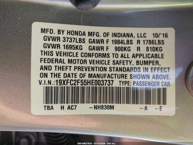 2017 HONDA CIVIC LX 9