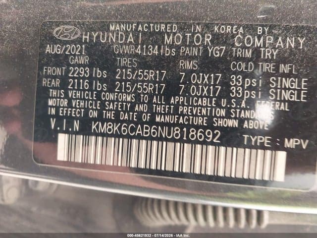 2022 HYUNDAI KONA SEL 9