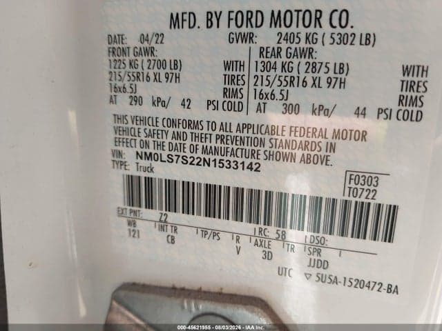 2022 FORD TRANSIT CONNECT XL 9