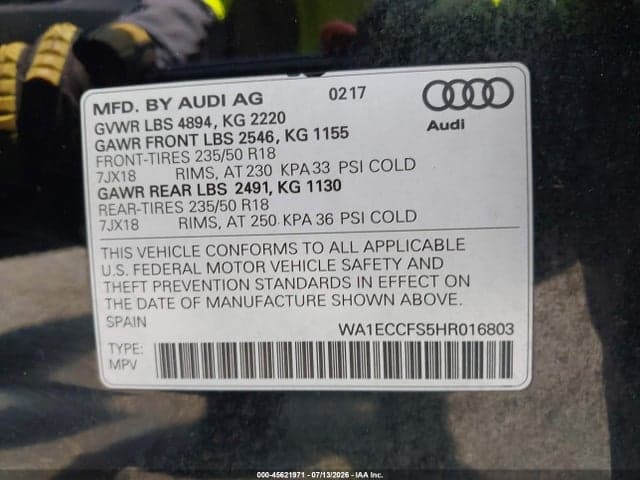 2017 AUDI Q3 2.0T PREMIUM 9