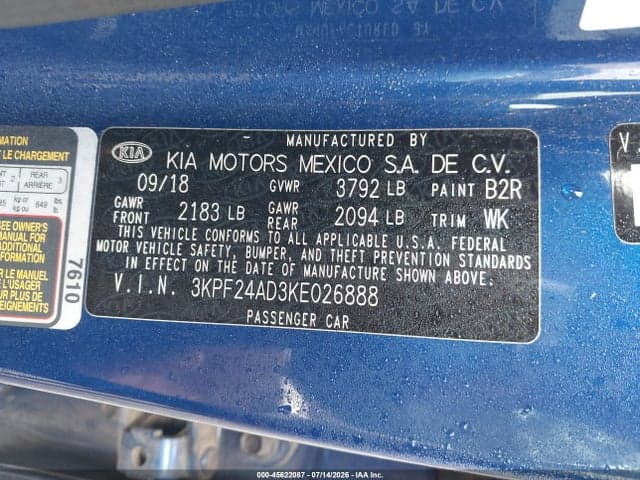 2019 KIA FORTE LXS 9