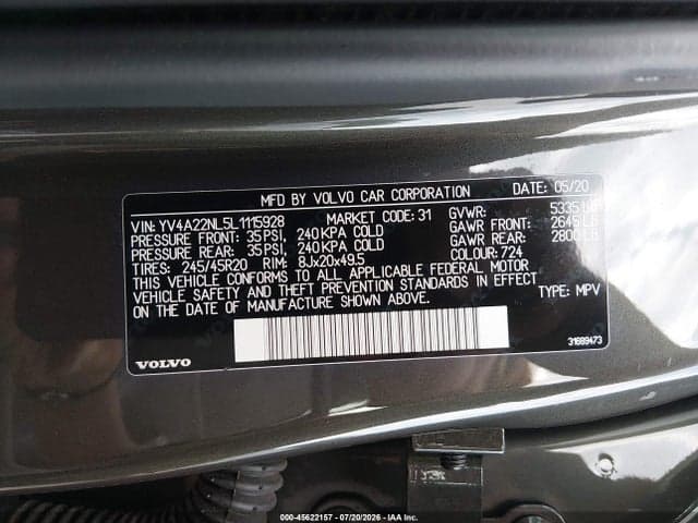 2020 VOLVO V90 CROSS COUNTRY T6 9