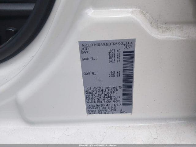 2024 NISSAN ALTIMA SV FWD 9
