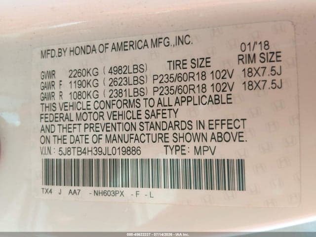 2018 ACURA RDX ACURAWATCH PLUS PACKAGE 9