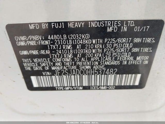 2017 SUBARU FORESTER 2.5I PREMIUM 9