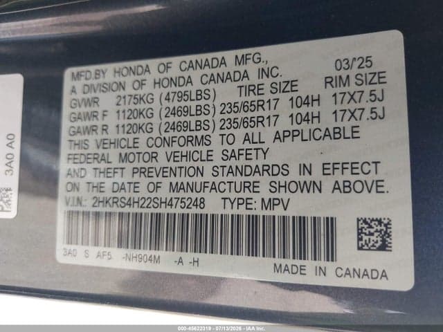 2025 HONDA CR-V LX AWD 9