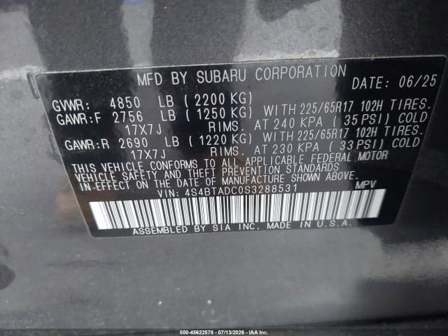2025 SUBARU OUTBACK PREMIUM 9