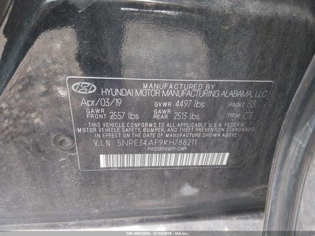 2019 HYUNDAI SONATA SPORT 9