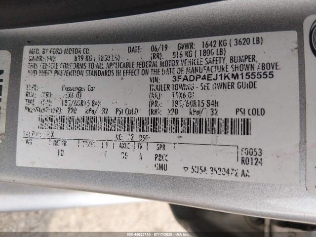 2019 FORD FIESTA SE 9