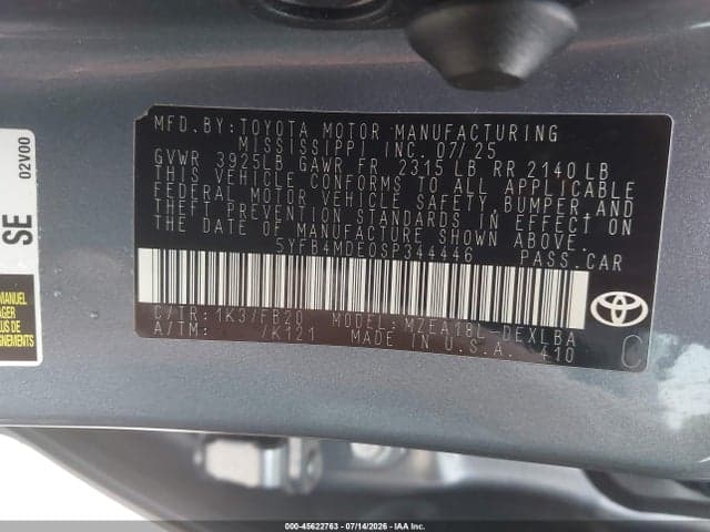 2025 TOYOTA COROLLA LE 9