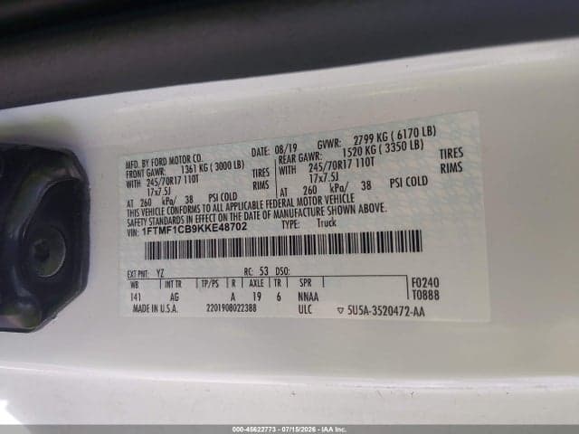 2019 FORD F-150 XL 8