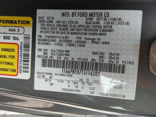 2026 FORD MUSTANG ECOBOOST PREMIUM FASTBACK 9