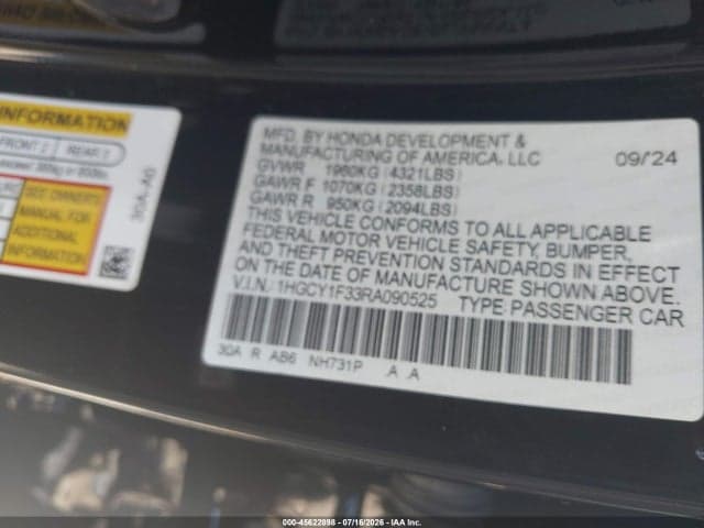 2024 HONDA ACCORD EX 9