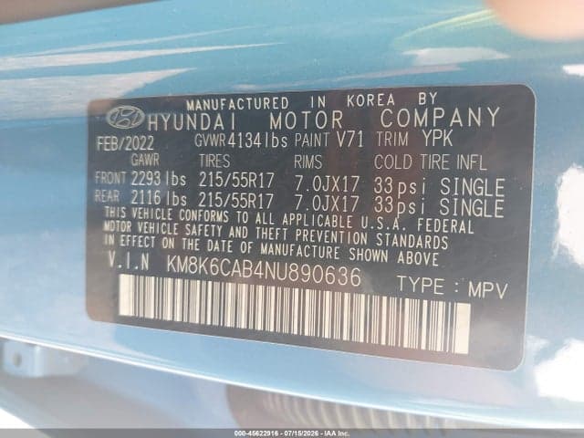 2022 HYUNDAI KONA SEL 9