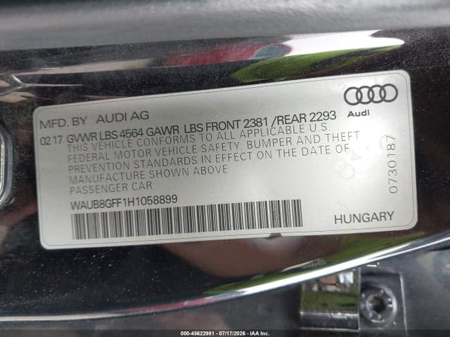 2017 AUDI A3 PREMIUM 9