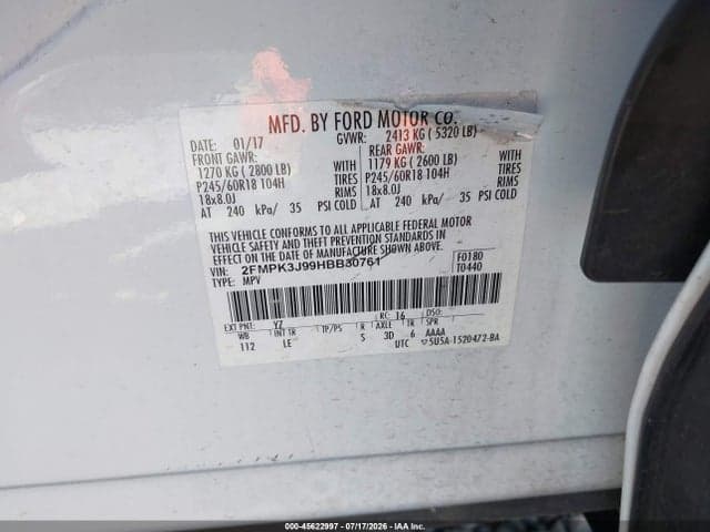 2017 FORD EDGE SEL 9