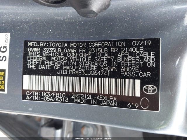2020 TOYOTA COROLLA LE 9