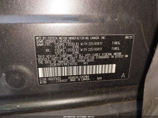 2021 TOYOTA RAV4 XLE 9