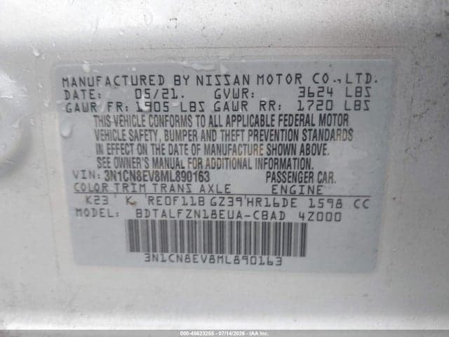 2021 NISSAN VERSA SV XTRONIC CVT 9