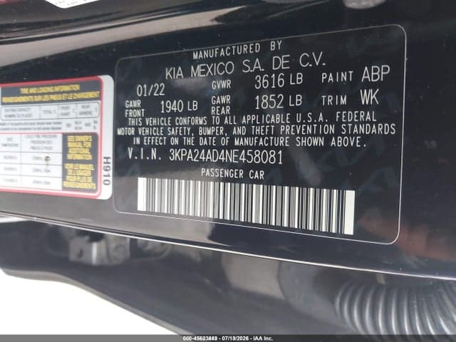2022 KIA RIO S 9