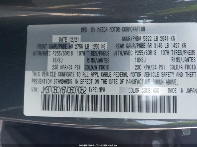 2022 MAZDA CX-9 TOURING 9