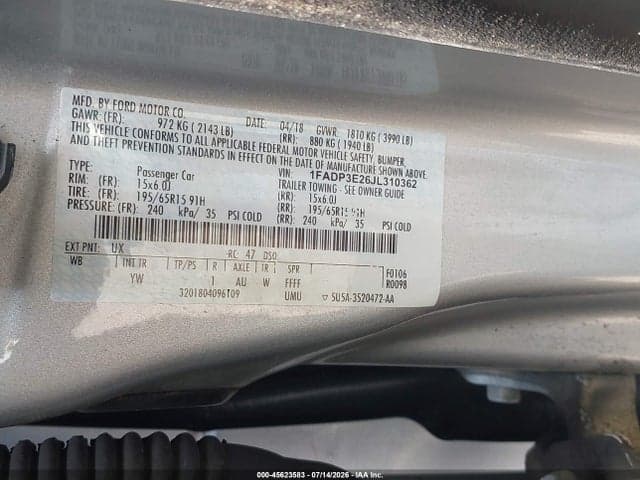 2018 FORD FOCUS S 9