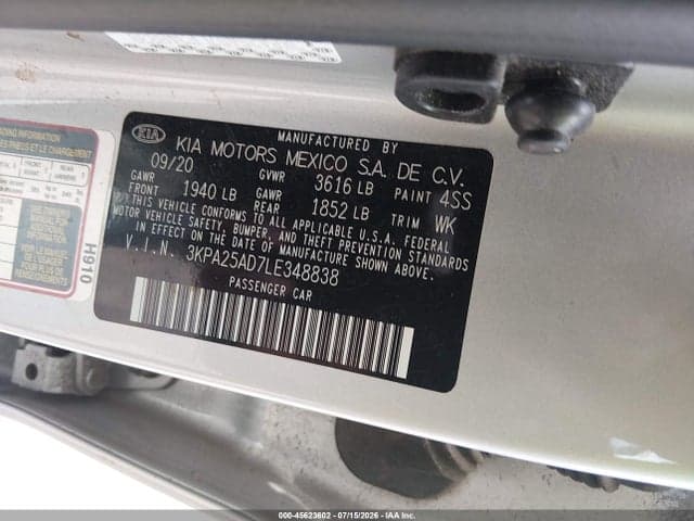 2020 KIA RIO 5-DOOR S 9