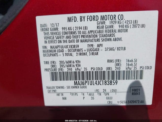 2018 FORD ECOSPORT SE 9