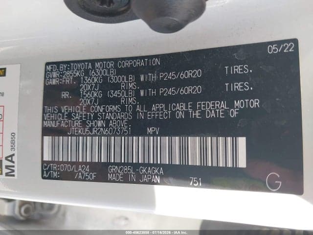 2022 TOYOTA 4RUNNER LIMITED 9
