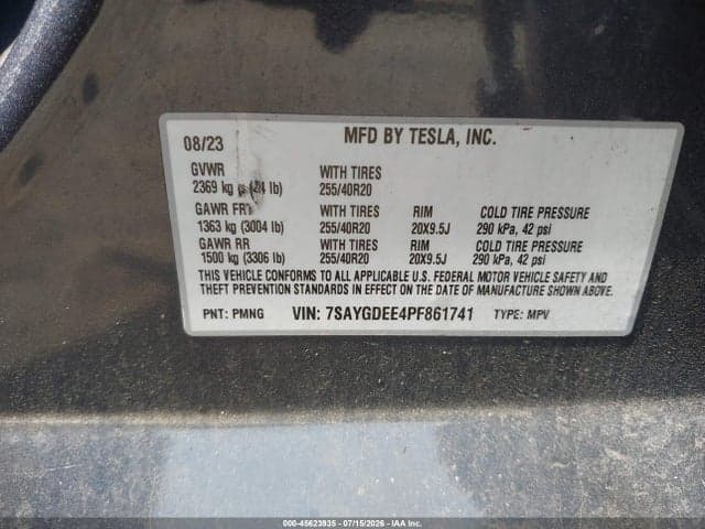 2023 TESLA MODEL Y AWD/LONG RANGE DUAL MOTOR ALL-WHEEL DRIVE 9