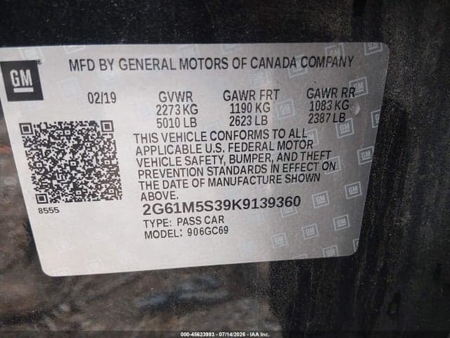 2019 CADILLAC XTS LUXURY 9