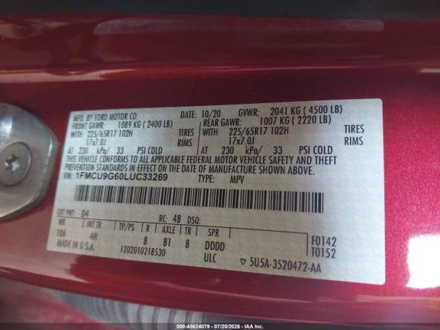 2020 FORD ESCAPE SE 9