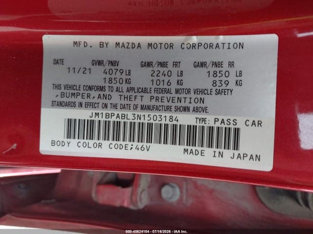 2022 MAZDA MAZDA3 SELECT 9